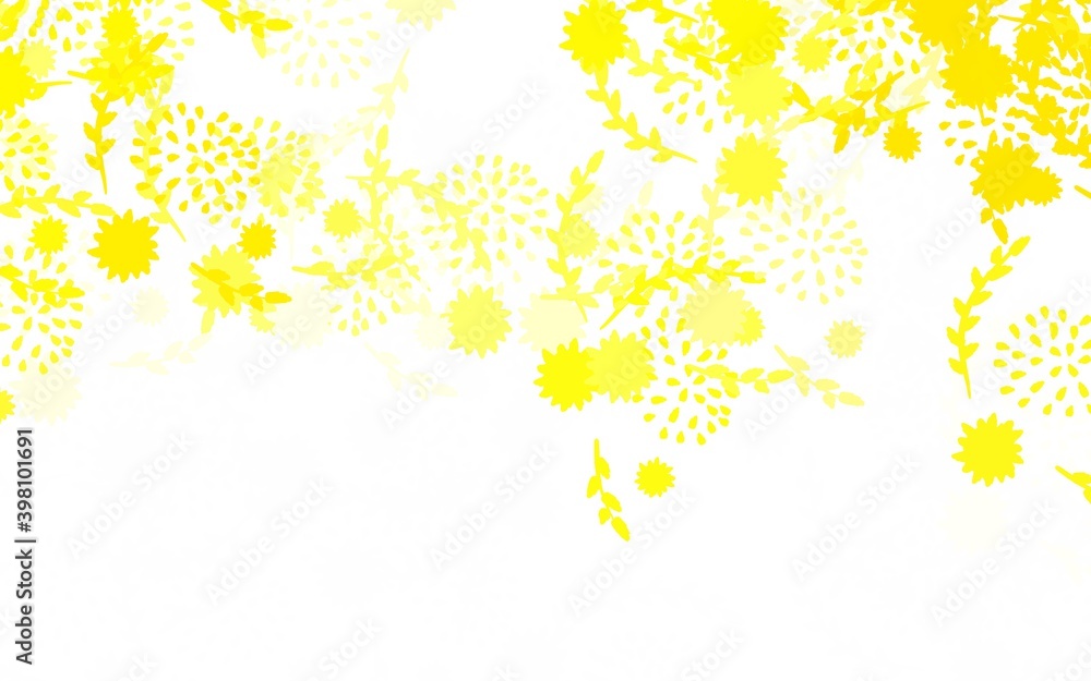 Light Yellow vector doodle background with flowers Light Yellow vector doodle background with flowers