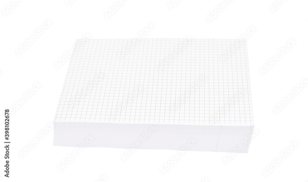 Checkered notebook isolated on white background.
Checkered notebook isolated on white background.