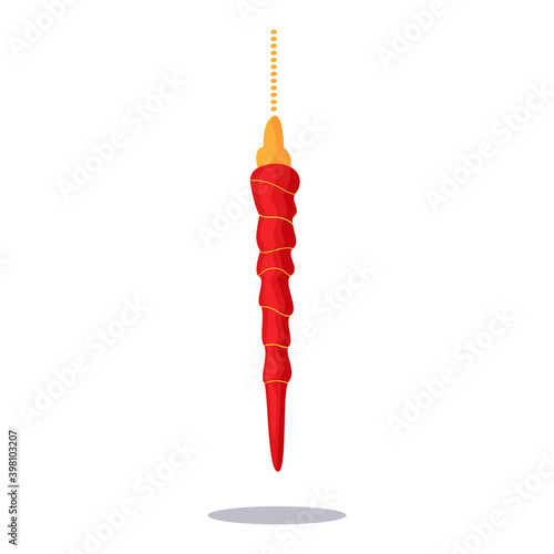 The concept of winter holidays and celebrations. Beautiful decorations for the Christmas tree. Set of holiday decorations. Set of golden hanging toys of the Christmas tree.