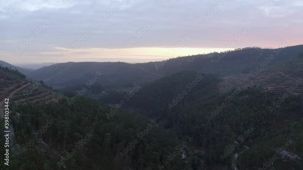 Panorama Of Terraced Fields Of Vineyards In Mountain During Sunrise Near Porto In Portugal. - aerial Panorama Of Terraced Fields Of Vineyards In Mountain During Sunrise Near Porto In Portugal. - aerial