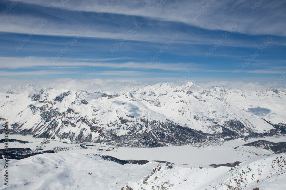 Swiss Alps wide view near St Moritz
