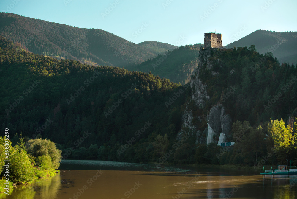 Historic castle in central Europe - Slovakia. Strecno castle. Vacation on the Slovakia. 