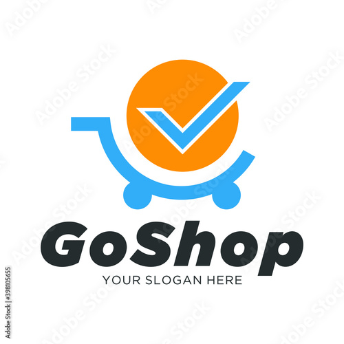go shop bag shopping logo icon vector template