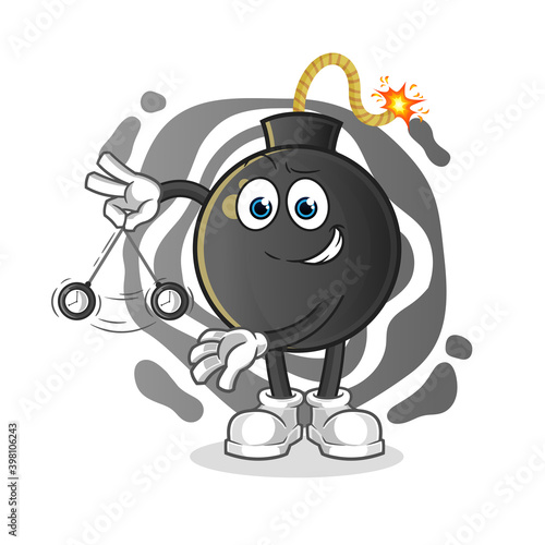bomb hypnotizing cartoon. cartoon mascot vector