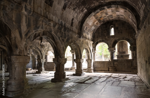 Interior of the medieval Armenian monastery of Haghpat. 10th century. Armenia