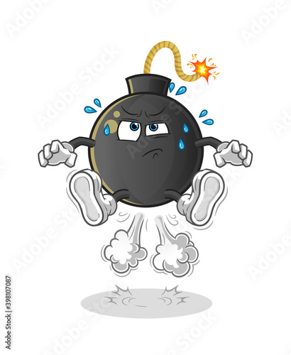  bomb fart jumping illustration. character vector