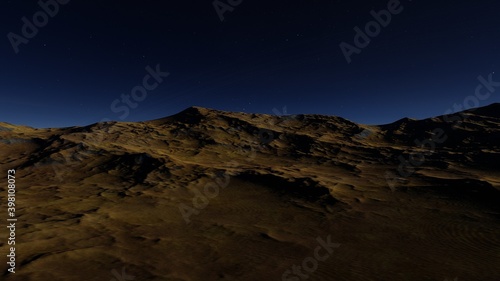 Fototapeta Naklejka Na Ścianę i Meble -  alien planet landscape, science fiction illustration, view from a beautiful planet, beautiful space background 3d render
