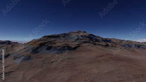 alien planet landscape, science fiction illustration, view from a beautiful planet, beautiful space background 3d render 
