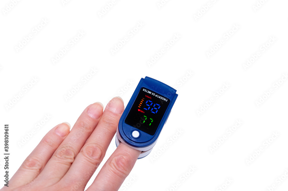 Pulse oximeter used to measure pulse rate and oxygen levels Pulse oximeter used to measure pulse rate and oxygen levels
