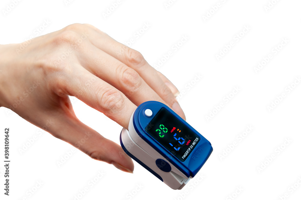 Pulse oximeter used to measure pulse rate and oxygen levels Pulse oximeter used to measure pulse rate and oxygen levels