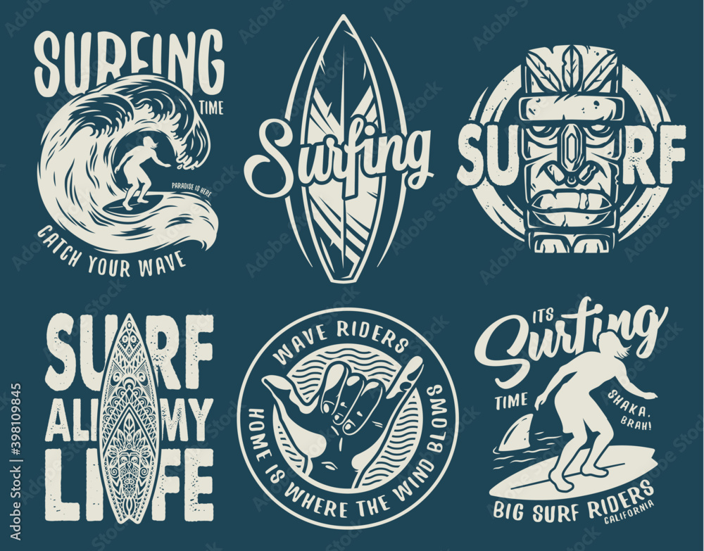 Surf surfers wave logo design template for brand or company and other  13431504 Vector Art at Vecteezy