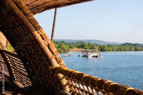 Billede på lærred Landscape and Interiors from a boathouse drive in Charpora Goa