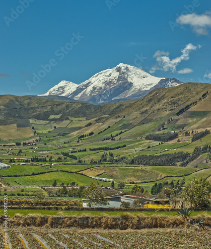 landscape with mountains Cayambe nevado