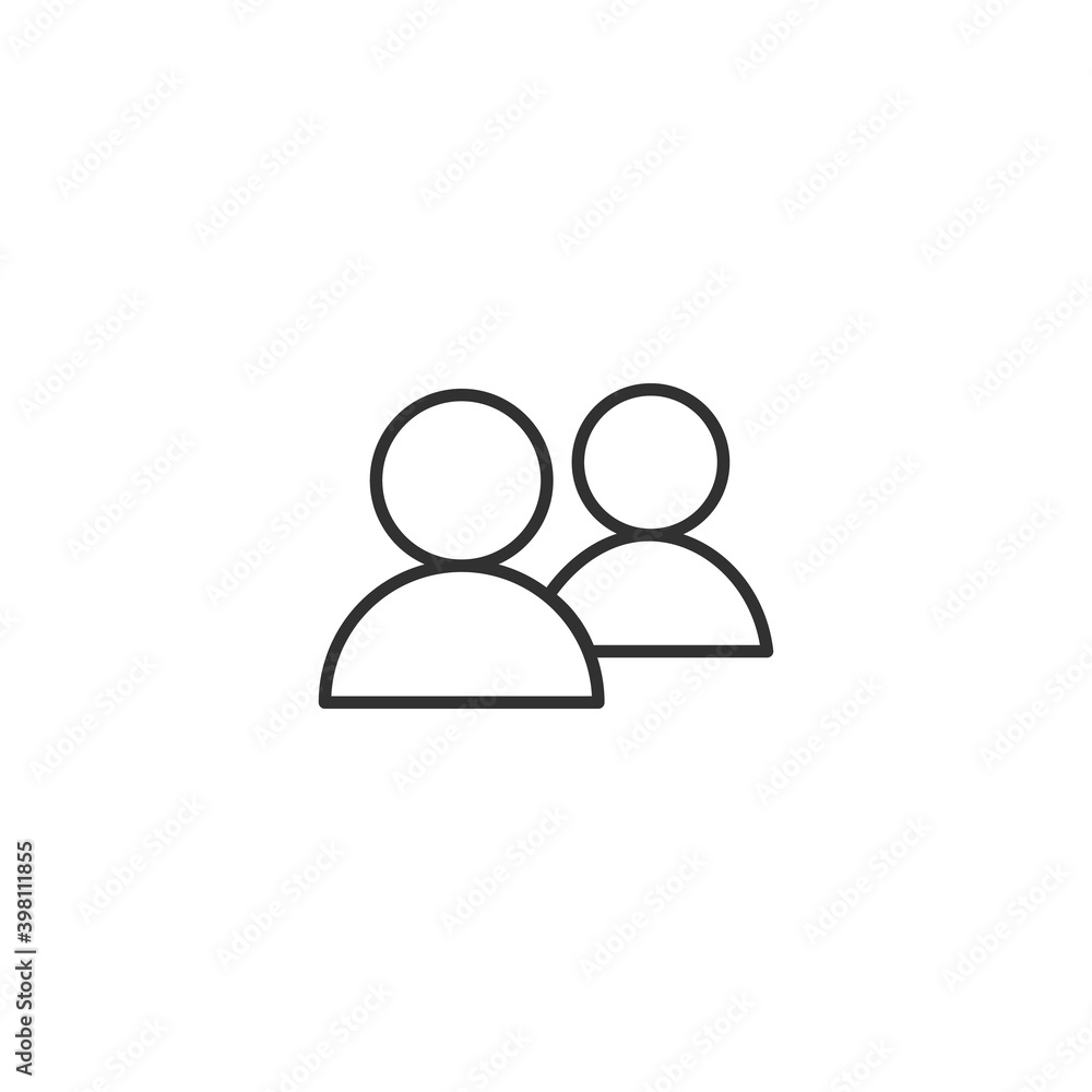 Two users outline icon. linear style sign for mobile concept and web design. Friends line vector icon. Symbol, logo illustration. Pixel perfect vector graphics Two users outline icon. linear style sign for mobile concept and web design. Friends line vector icon. Symbol, logo illustration. Pixel perfect vector graphics