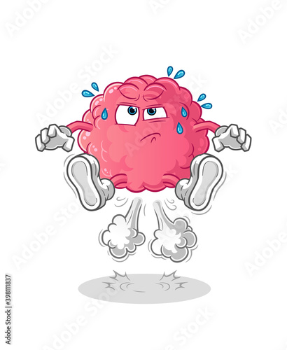 brain  fart jumping illustration. character vector