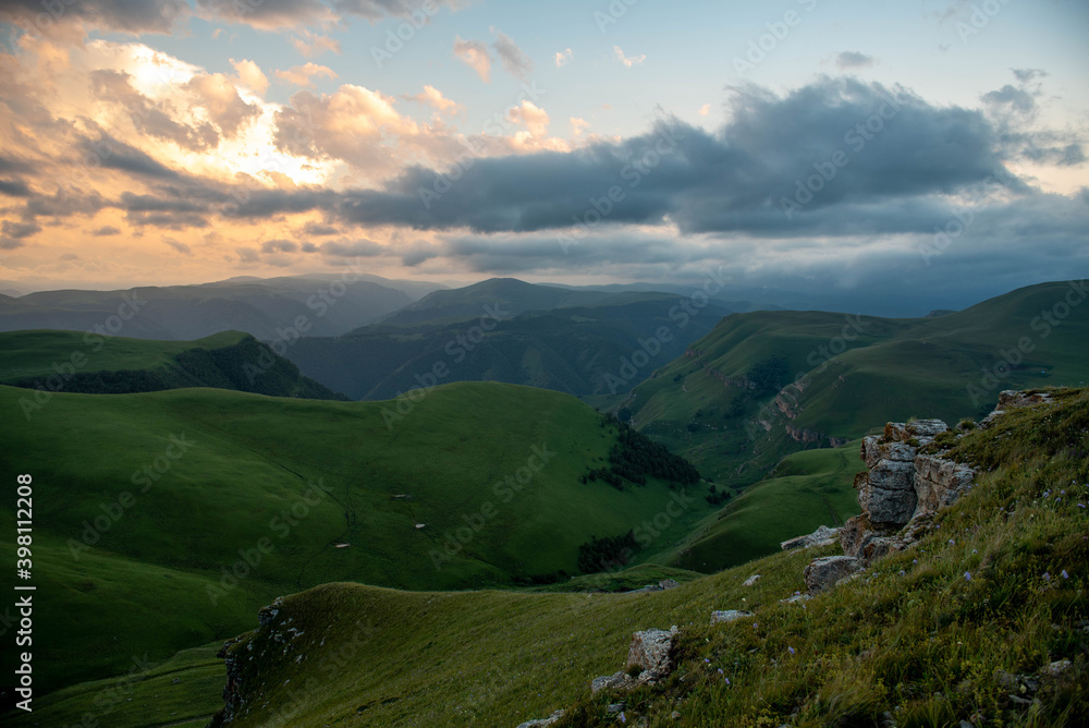 Fototapeta premium Mountain sunrise sea of ​​clouds