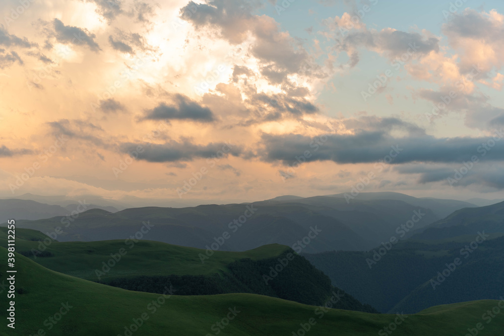 Fototapeta premium Mountain sunrise sea of ​​clouds