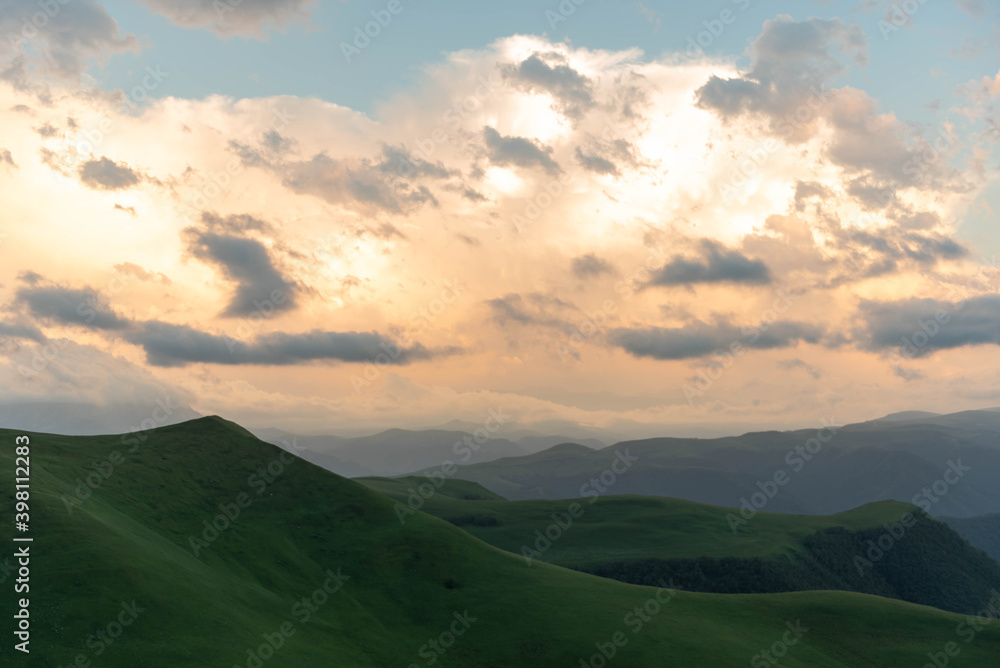 Fototapeta premium Mountain sunrise sea of ​​clouds