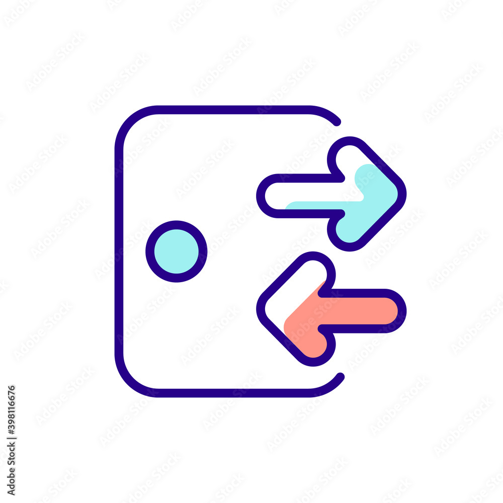 Log in and out RGB color icon. Sign in form creation. Sign out after app usage session. User friendly interface creation. Isolated vector illustration Log in and out RGB color icon. Sign in form creation. Sign out after app usage session. User friendly interface creation. Isolated vector illustration