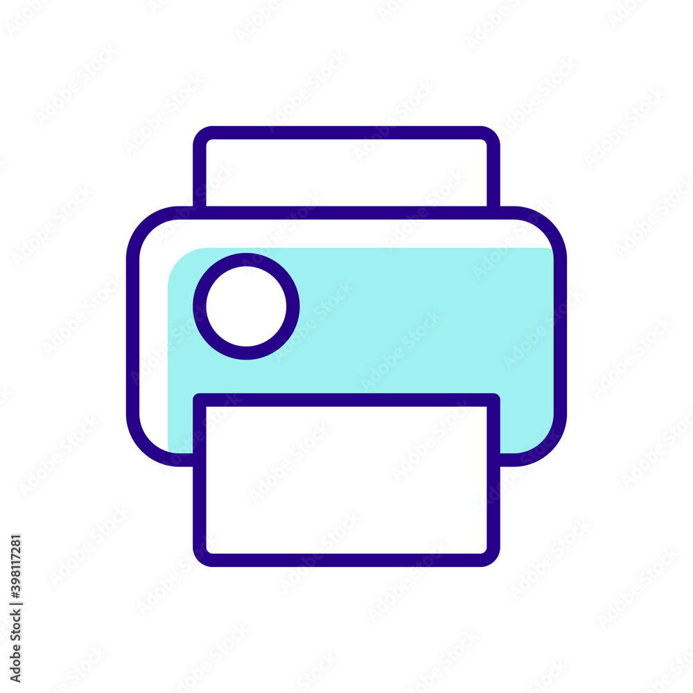 Print RGB color icon. Printing process. Making copies of documents. Duplicating text files. Electronic devices. Electricity usage. Isolated vector illustration Print RGB color icon. Printing process. Making copies of documents. Duplicating text files. Electronic devices. Electricity usage. Isolated vector illustration