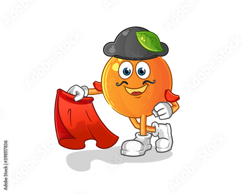 orange matador with red cloth illustration. character vector
