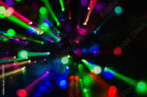 Abstract bokeh background explosion of colorful lights