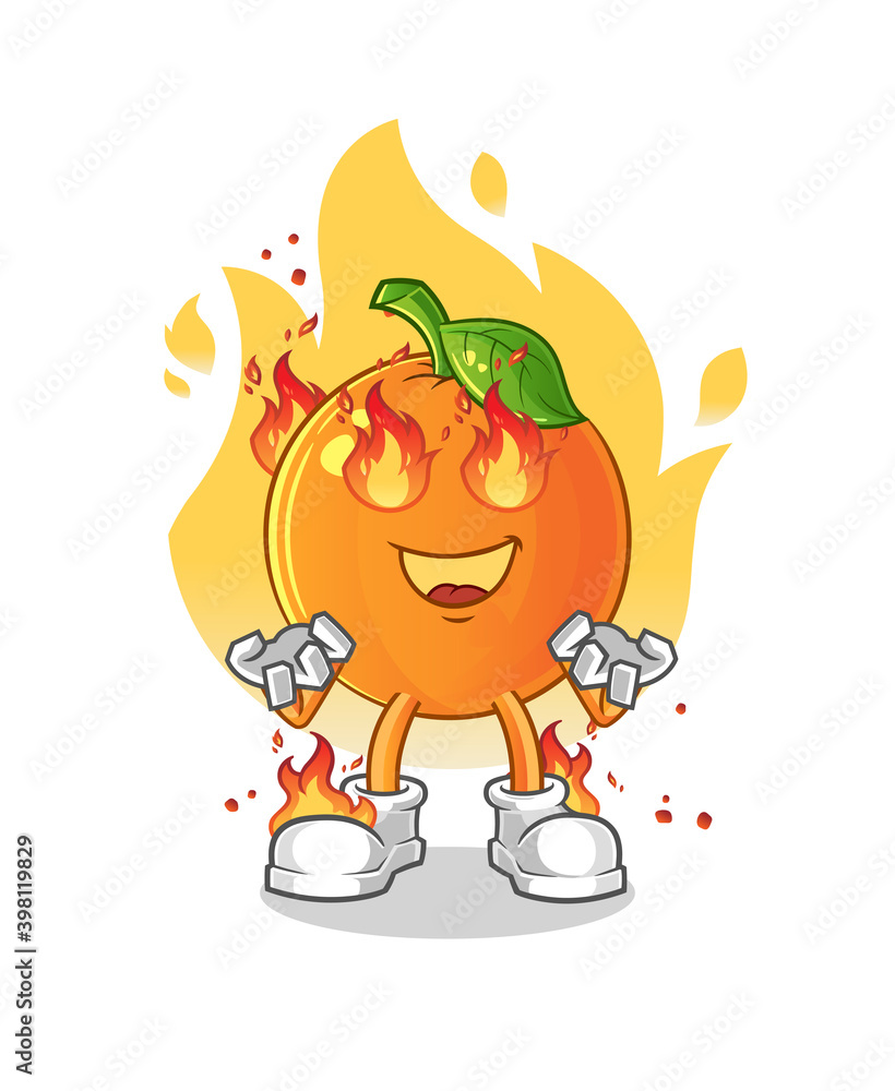 on fire mascot. cartoon vector on fire mascot. cartoon vector
