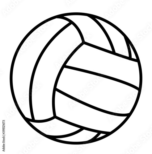 Volleyball ball icon, black outline