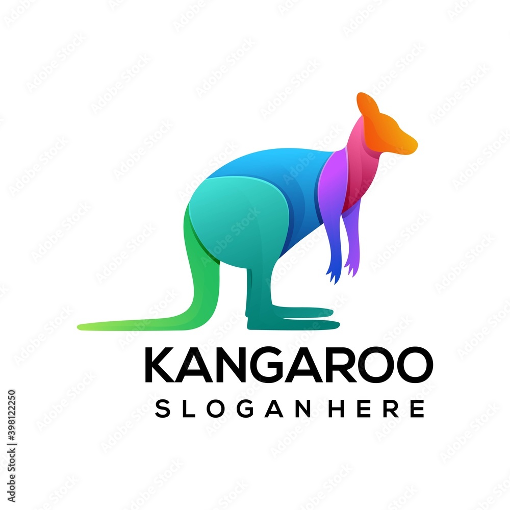 Logo illustration kangaroo gradient colorful