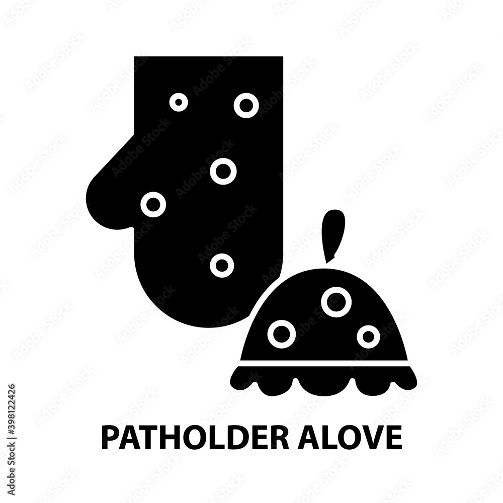 patholder alove icon, black vector sign with editable strokes, concept illustration patholder alove icon, black vector sign with editable strokes, concept illustration