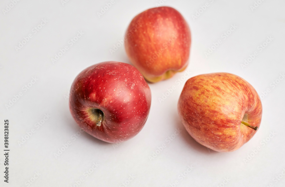 sweet fresh ripe apples on gray background sweet fresh ripe apples on gray background