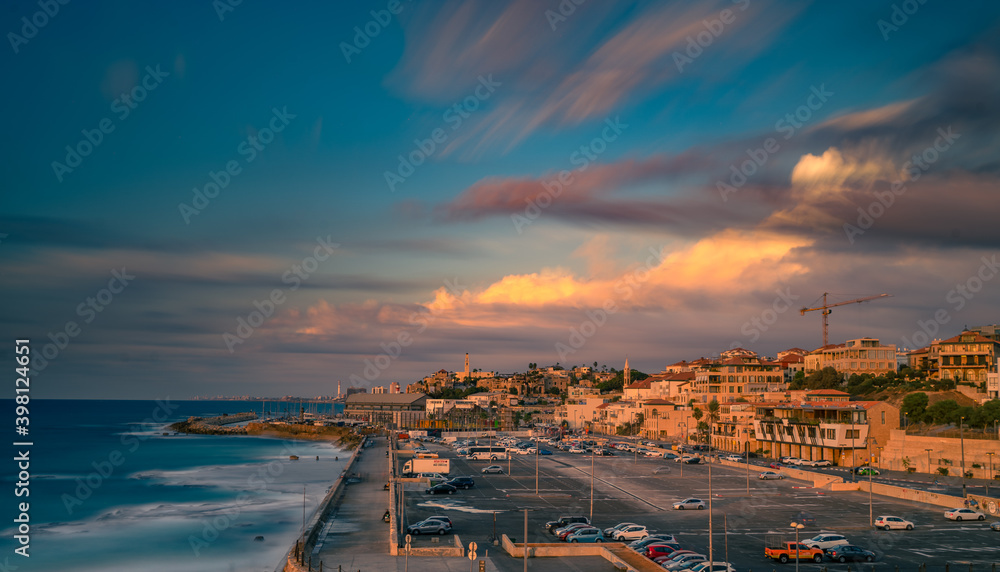 Old Jaffa town in Israel sunset