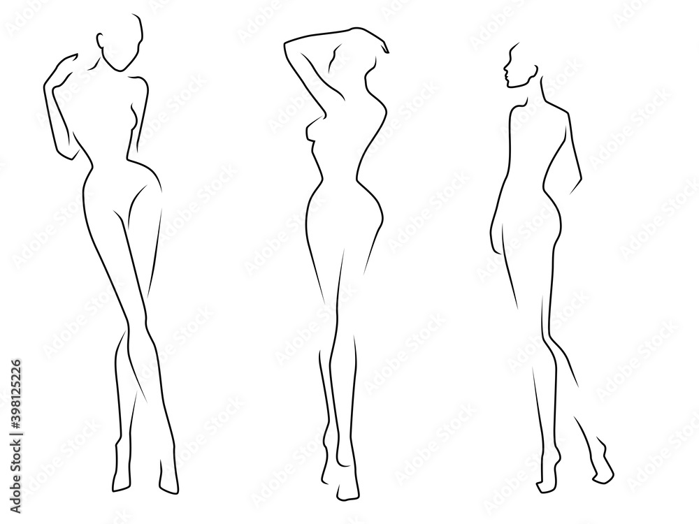 Sketch of three elegant women Sketch of three elegant women
