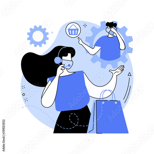 Call for load products abstract concept vector illustration. Store number, curbside pickup sign, order ID, parking place, get supplies amid quarantine, social distancing abstract metaphor.