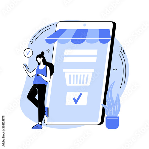Order placed abstract concept vector illustration. E-commerce model, online store delivery, booking process, order placed, courier service, shipping conditions, purchase made abstract metaphor.