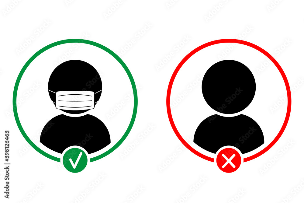 No entry without face mask sign. No face mask no entry. Icon. Warning