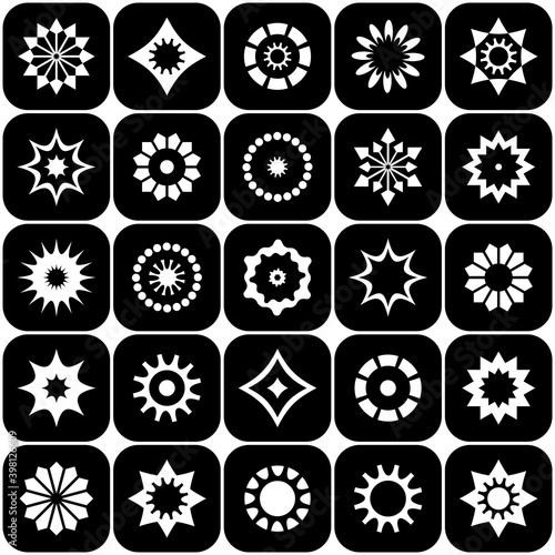 Design elements set. Abstract black and white icons.