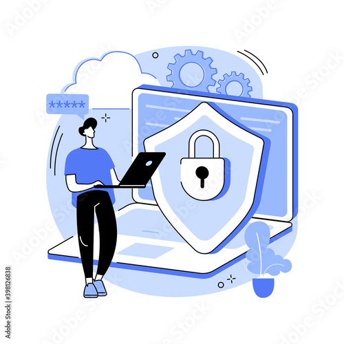 Cyber security software abstract concept vector illustration. Information security software, antivirus solution, cybersecurity program, network safety, corporate data protection abstract metaphor.
