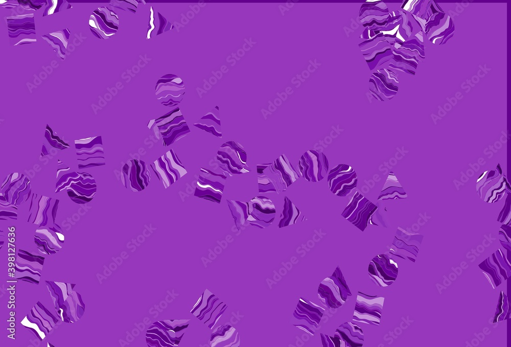 Fototapeta premium Light Purple vector layout with circles, lines, rectangles.