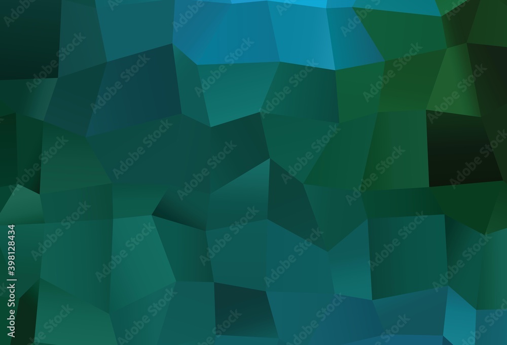 Fototapeta premium Dark Blue, Green vector abstract polygonal cover.