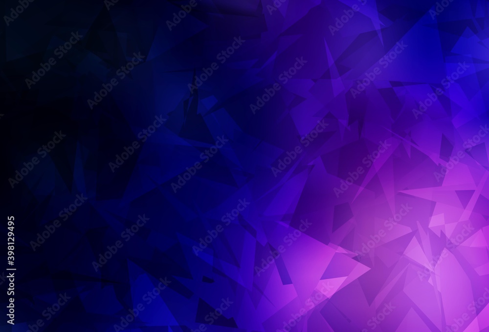 Fototapeta premium Dark Purple vector background with abstract polygonals.