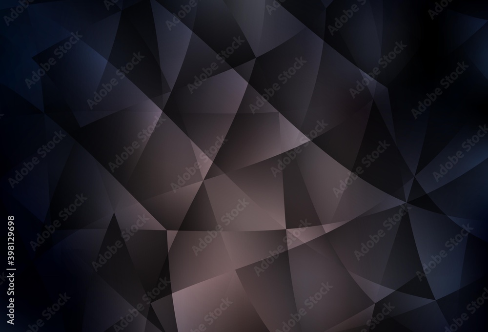 Dark Brown vector shining triangular background.