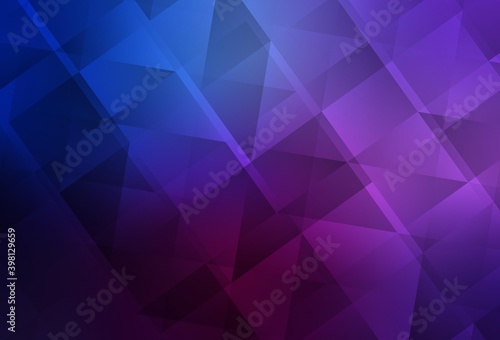 Dark Pink, Blue vector polygon abstract layout.
