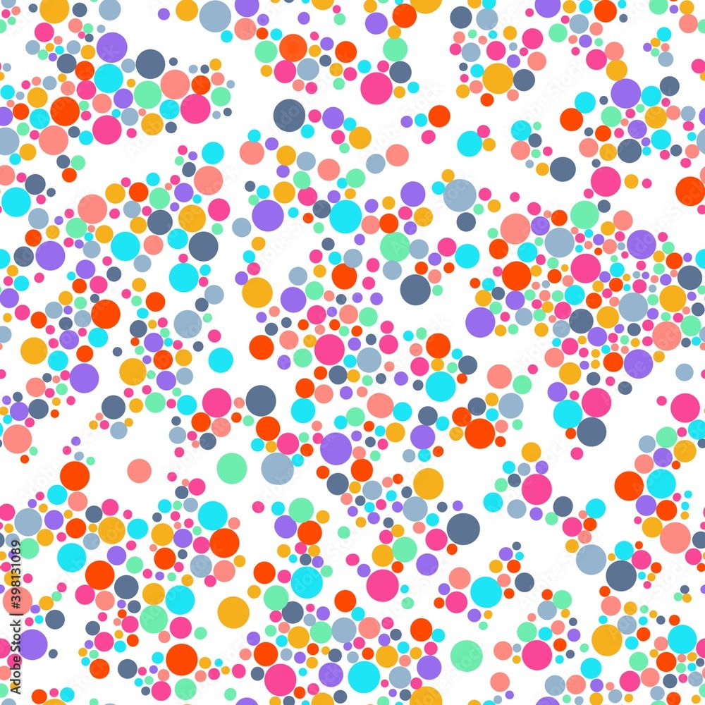 Multicolour polka dot seamless pattern 