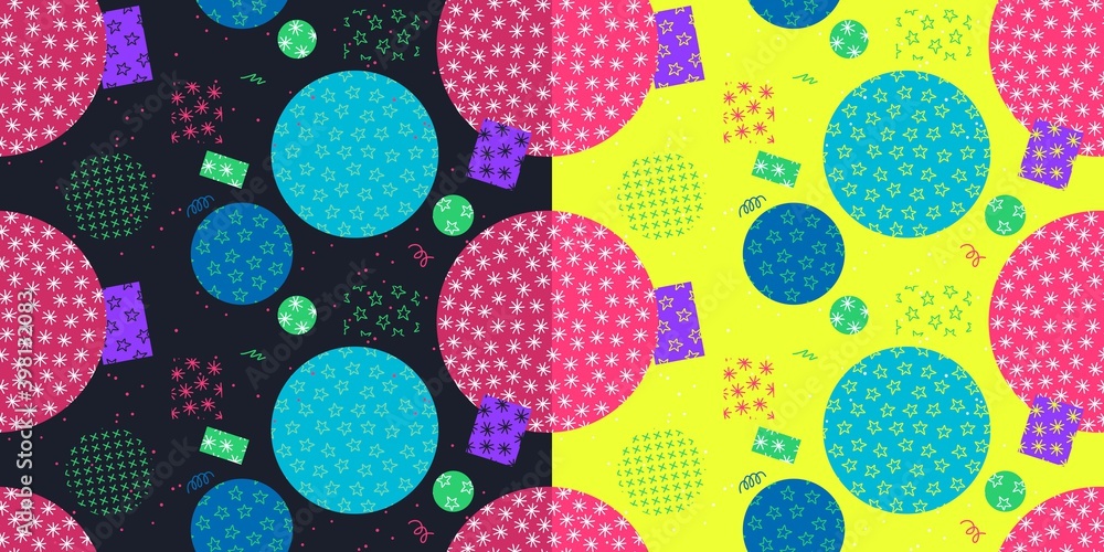 Two Seamless Abstract Winter New Year Vector Patterns Art Two Seamless Abstract Winter New Year Vector Patterns Art