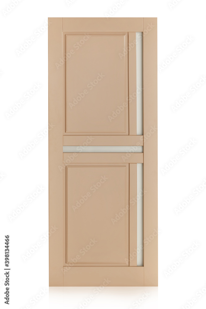 Wooden door isolated on white background. Plastic door Wooden door isolated on white background. Plastic door