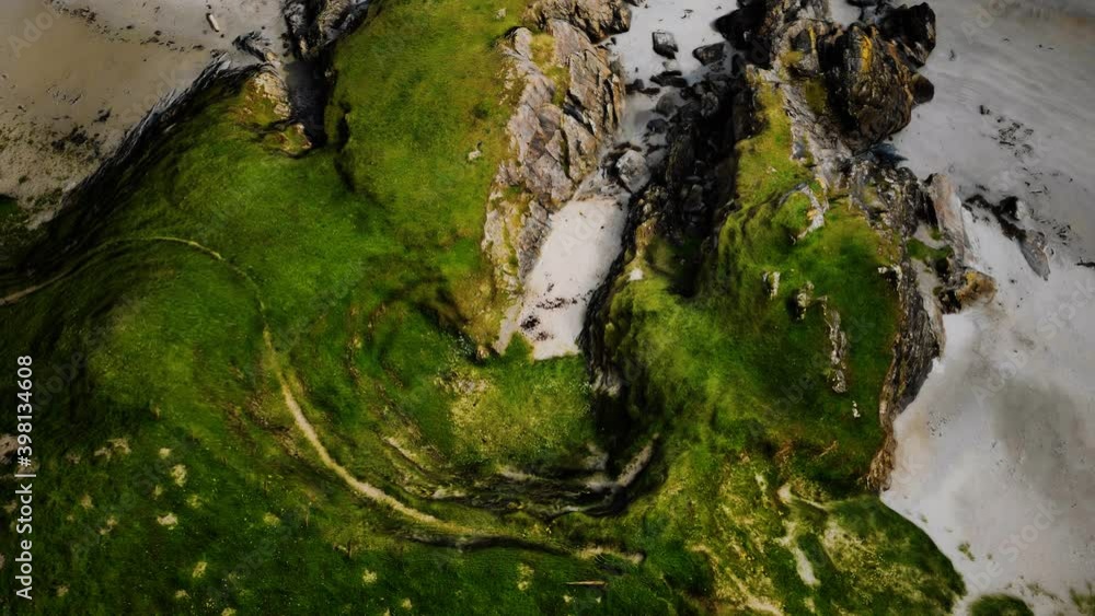 Aerial view of the beautiful coast with rock cliffs Aerial view of the beautiful coast with rock cliffs