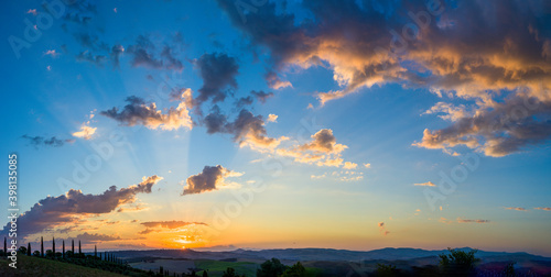 Sunrise in Tuscany for sky replacements