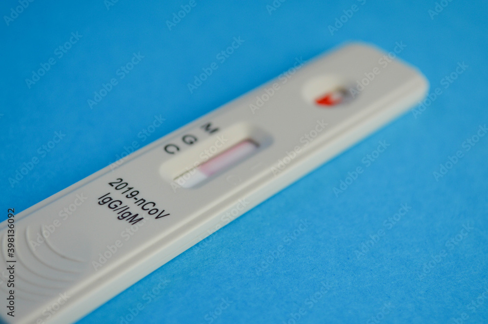 Negative test result by using rapid test for COVID-19, quick fast antibody point of care testing. Lab performing rapid diagnostic test for antibodies to detect presence of antigens COVID-19 disease Negative test result by using rapid test for COVID-19, quick fast antibody point of care testing. Lab performing rapid diagnostic test for antibodies to detect presence of antigens COVID-19 disease