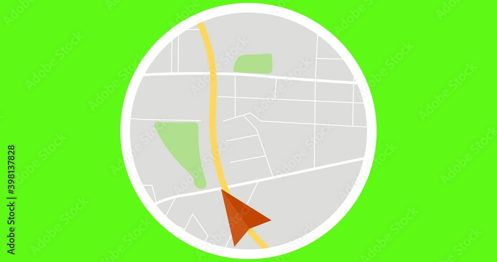 Video Stock GPS Tracking. GPS navigation concept. Arrow moving forward